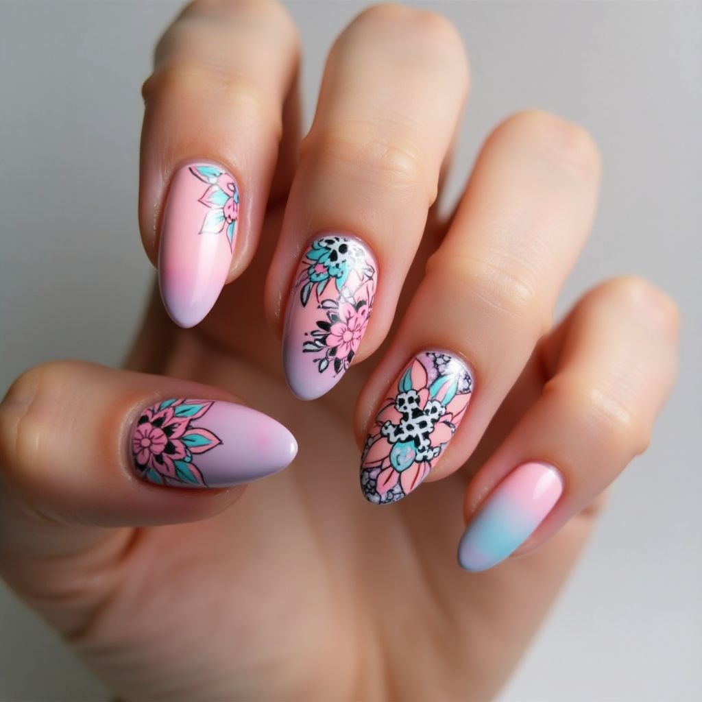 Almond Wax Pencils Nail Design