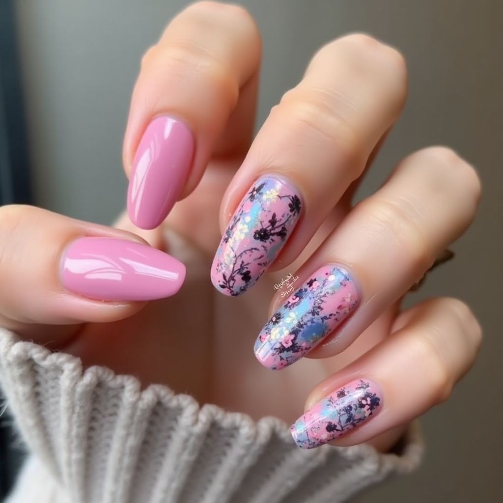 Acrylic Powder Stiletto Nail Design