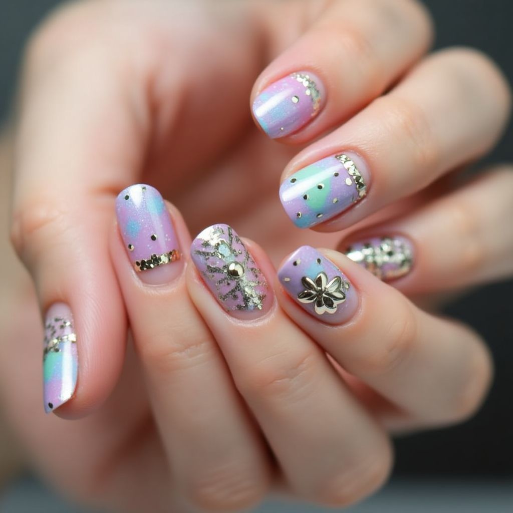 Round Gel Polish Nail Design