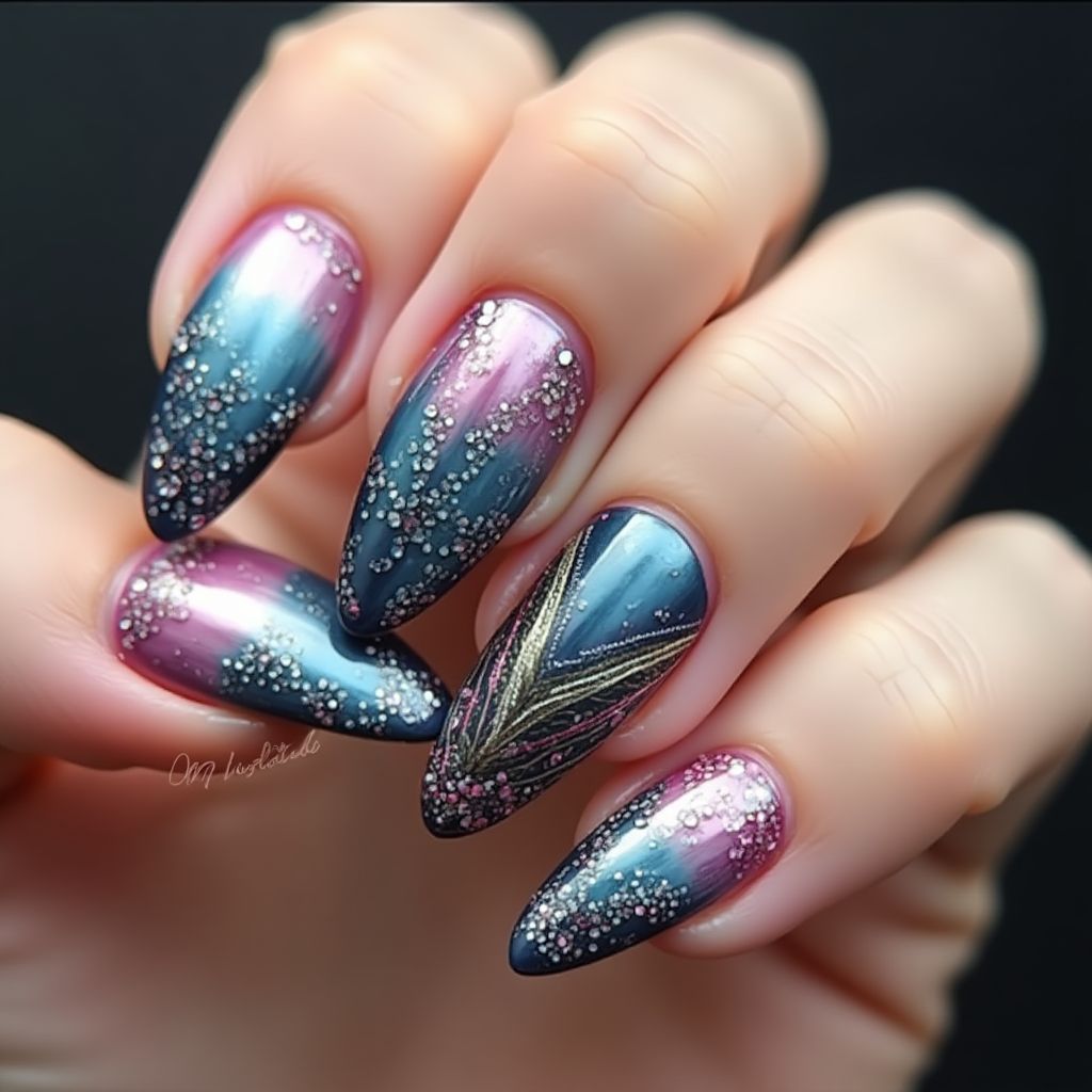 Coffin Gel Polish Nail Design