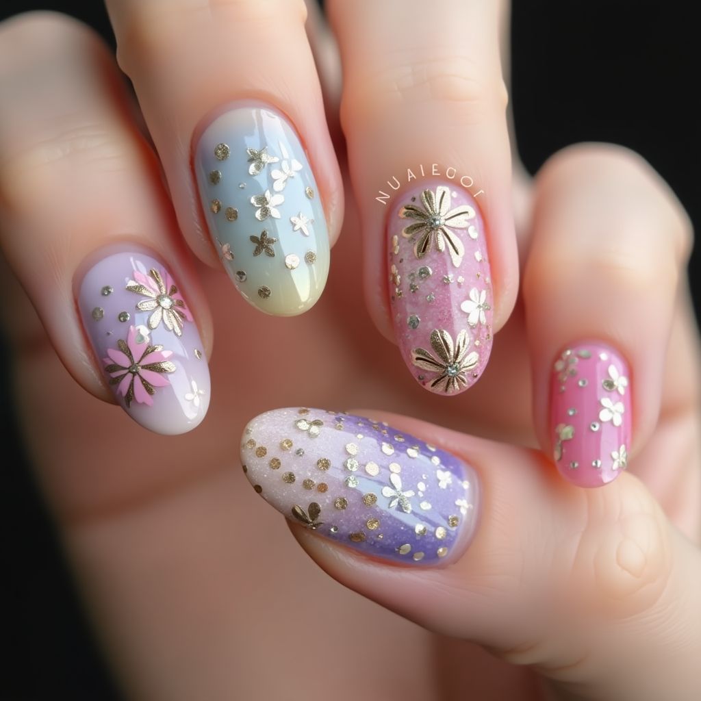 Color Changing Polish Almond Nail Design
