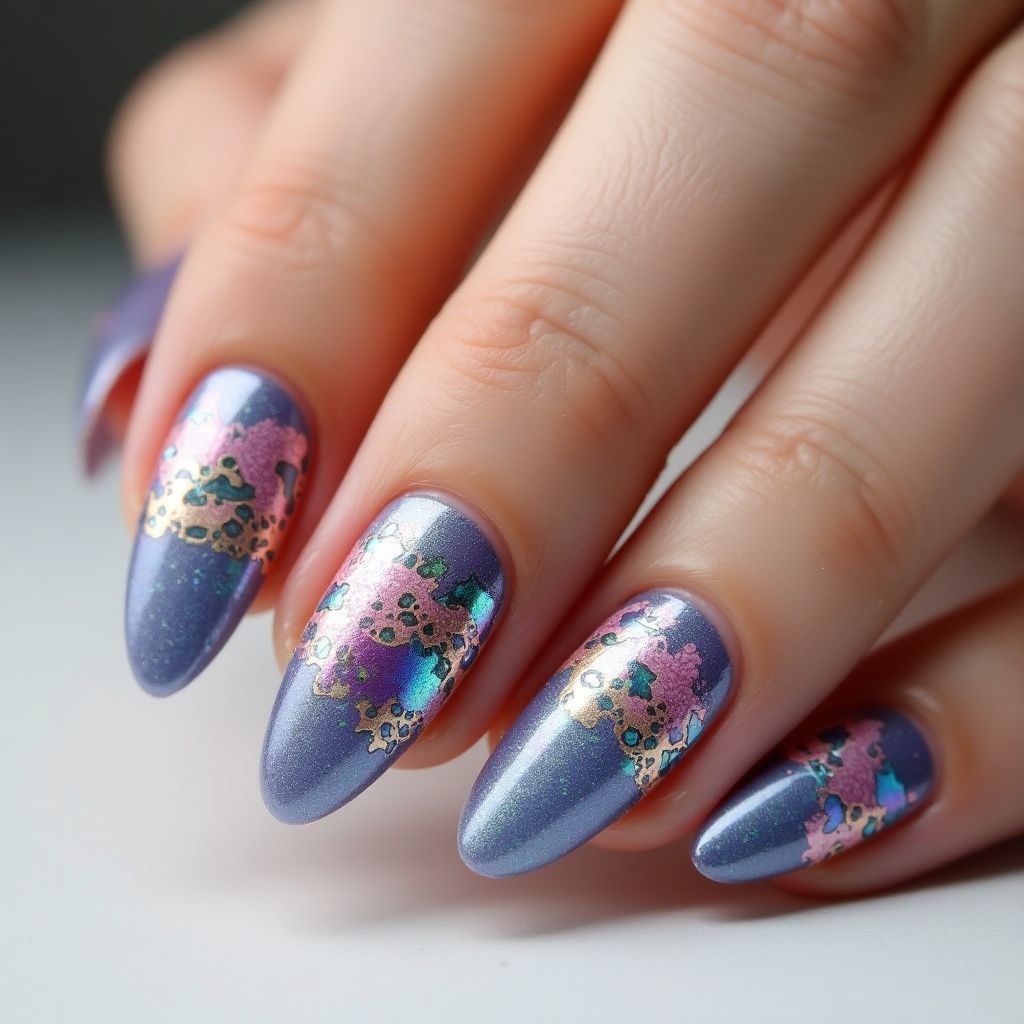 Top Coat Almond Nail Design