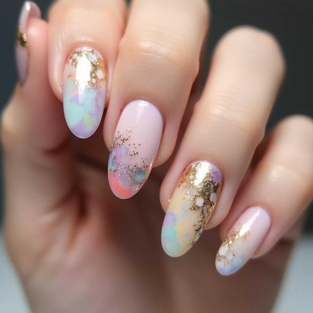 Almond Builder Gel Nail Design
