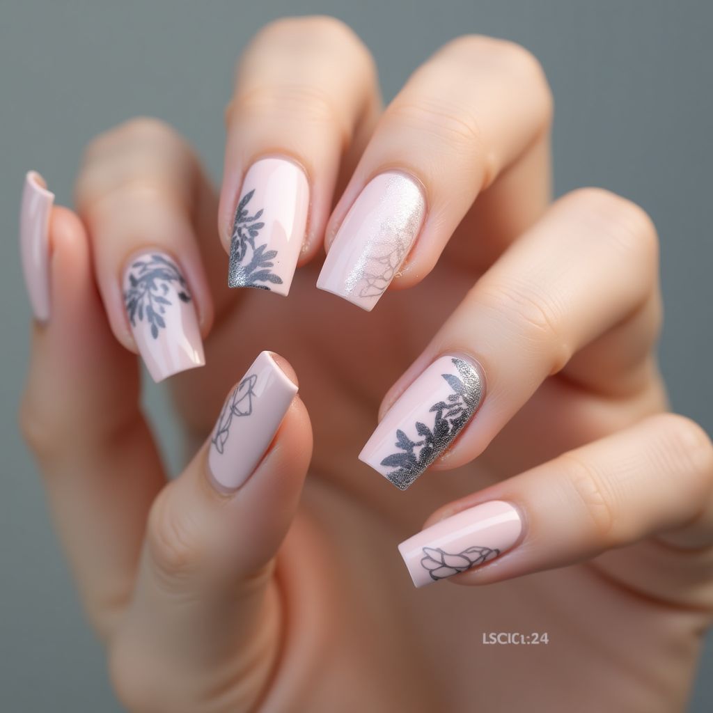 Square Skin barriers Nail Design