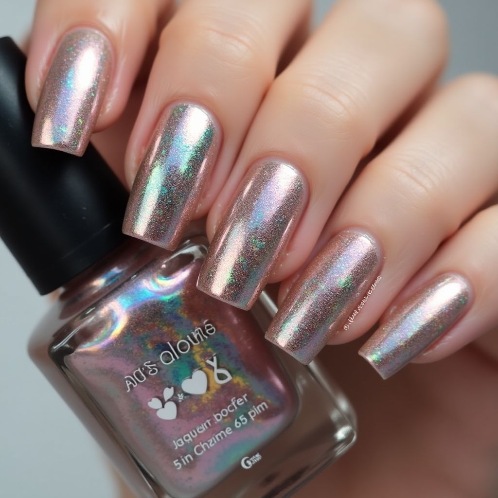 Chrome Powder Square Nail Design
