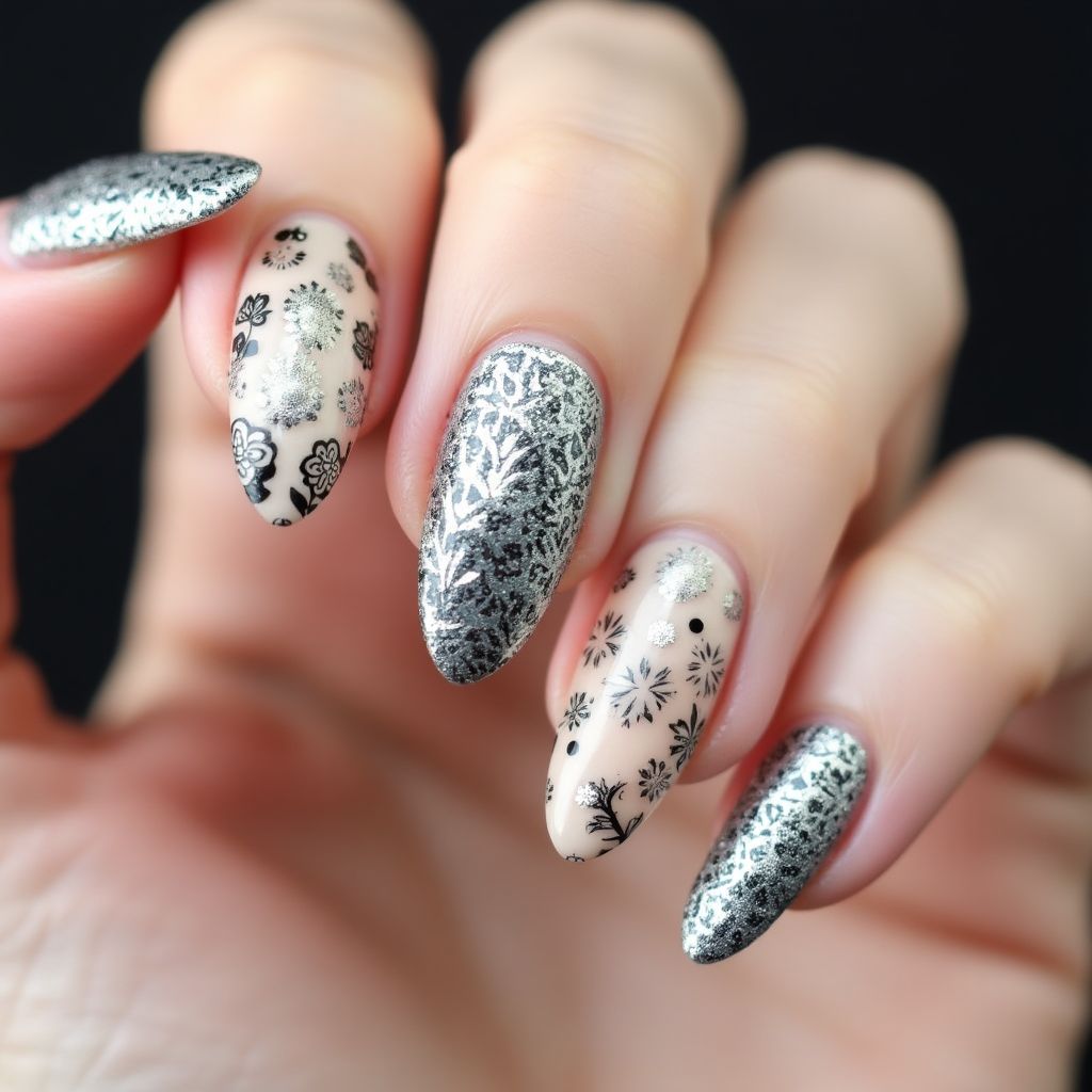 Stiletto Stamping Plates Nail Design