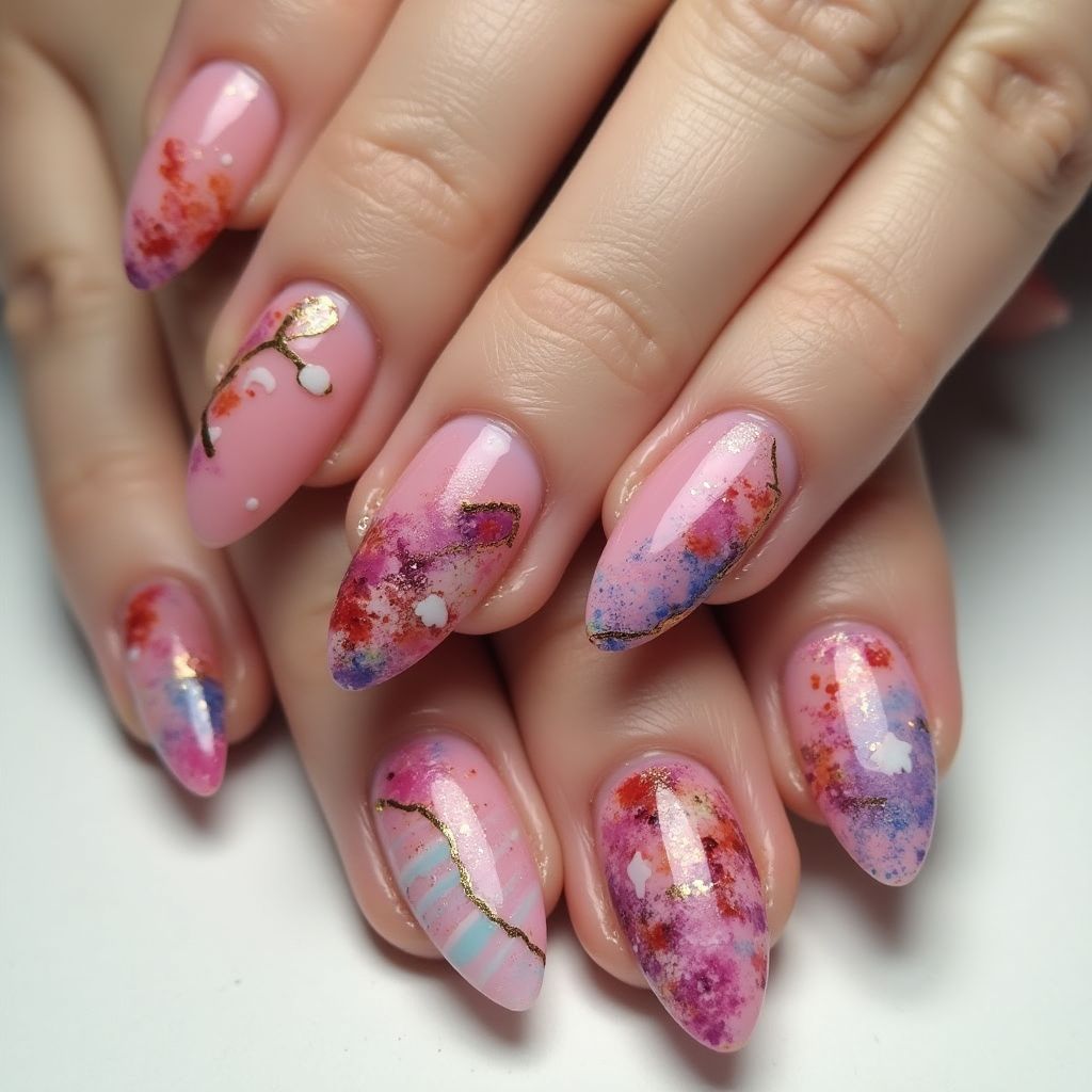 Almond Wax Pencils Nail Design