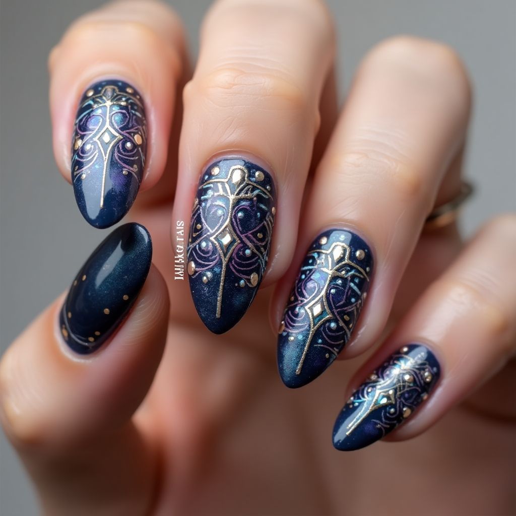 Coffin Magnetic Polish Nail Design