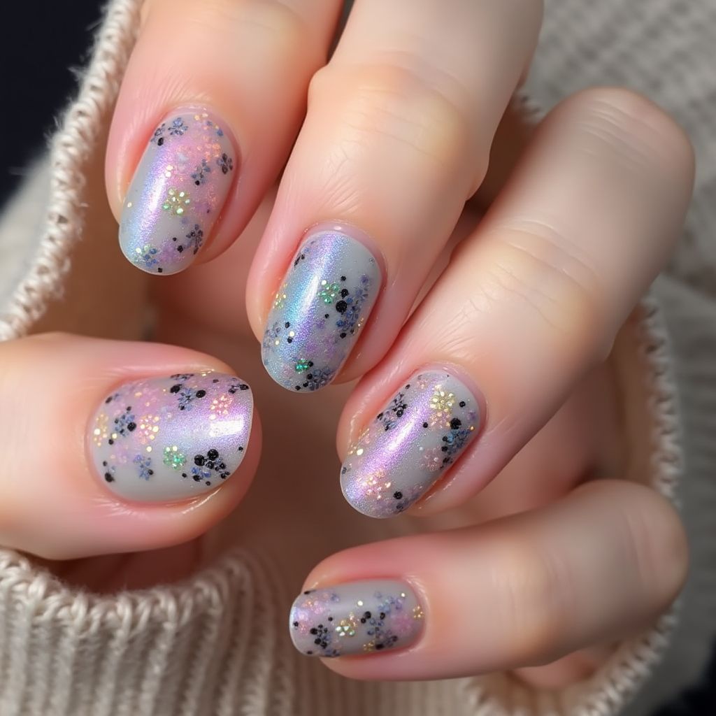 Round Caviar Beads Nail Design