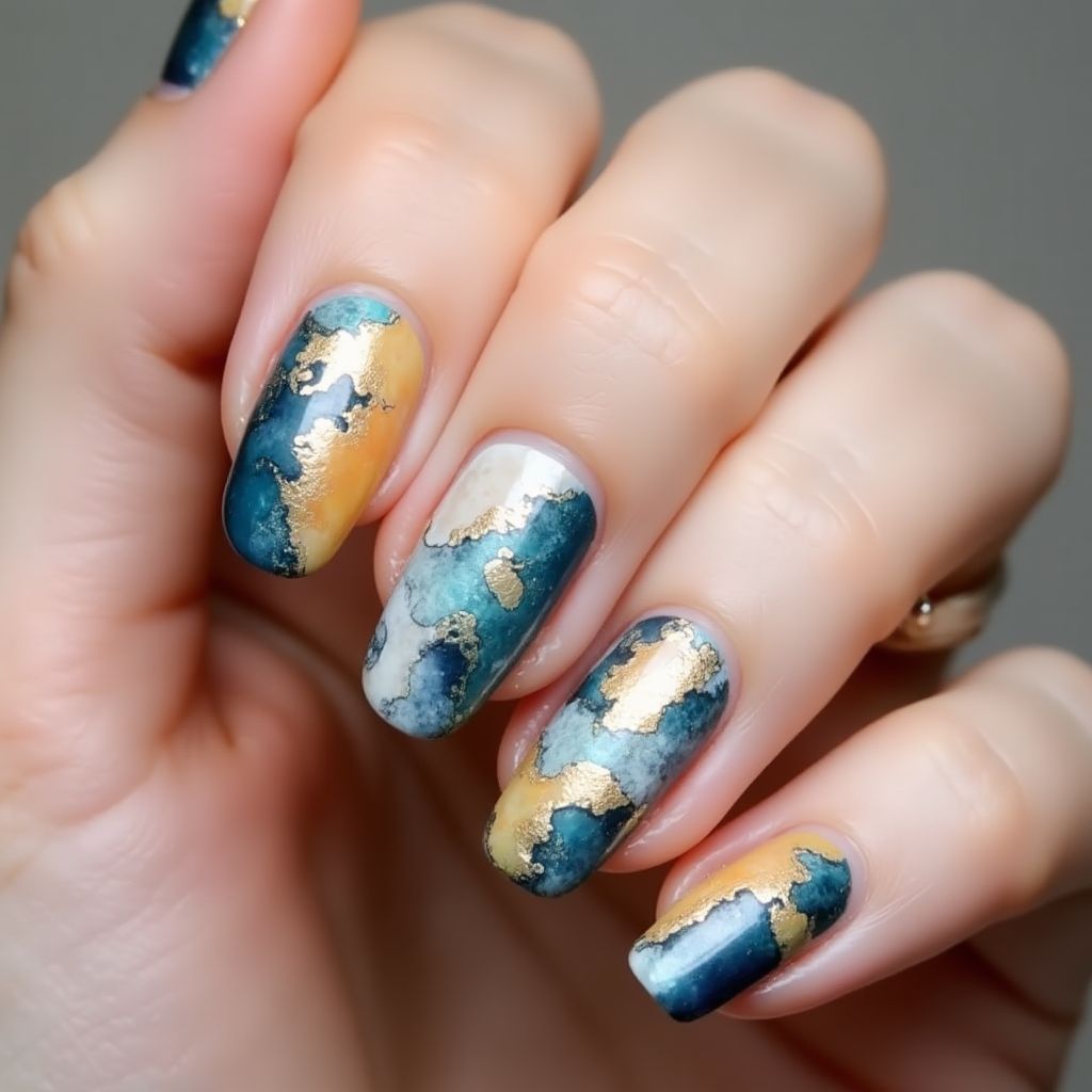 Skin Barriers Freehand Art Nail Design