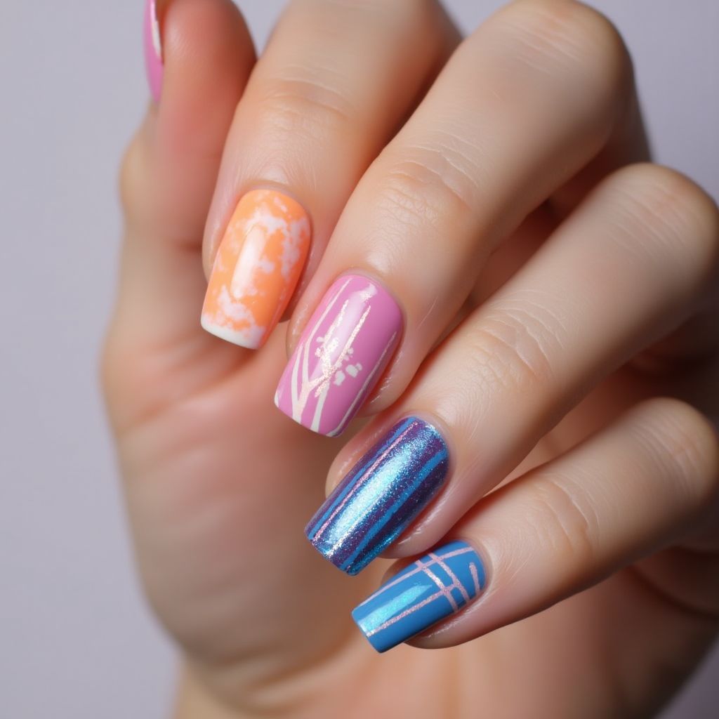Color Changing Polish Stripes And Lines Nail Design