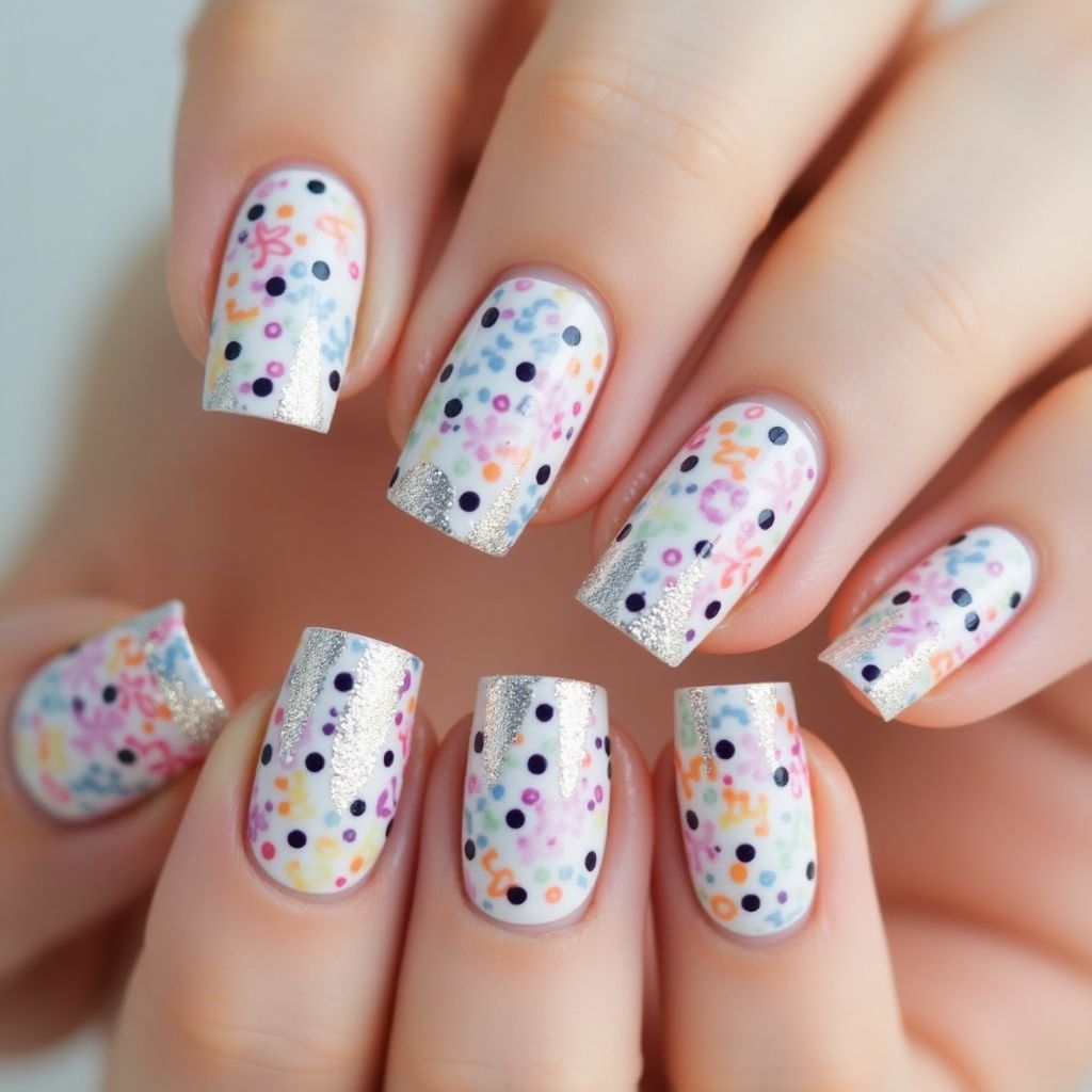 Top Coat Dotting Nail Design