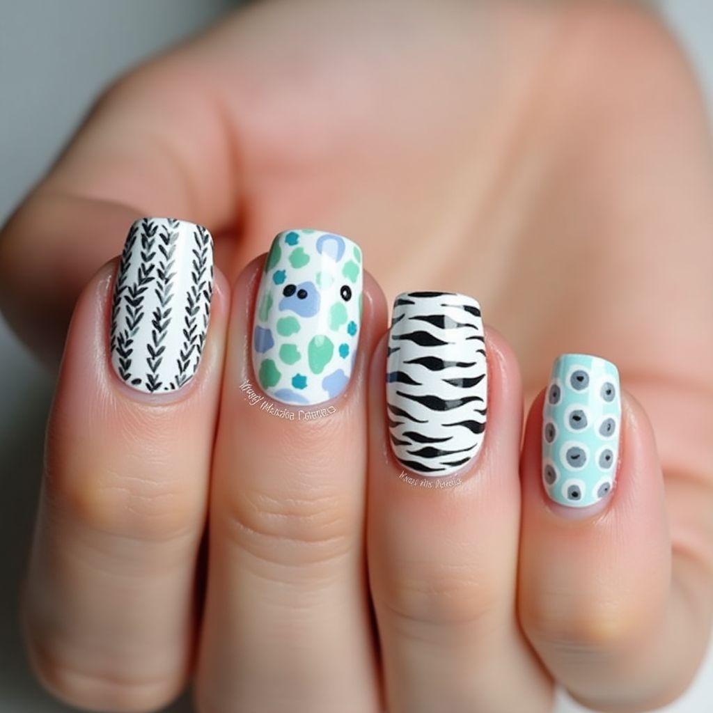 Nail vinyls Dotting Nail Design