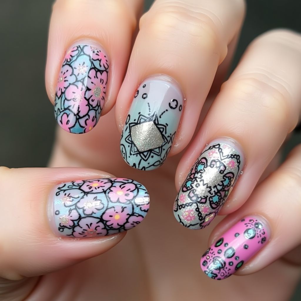 Stamping Plates Dotting Nail Design