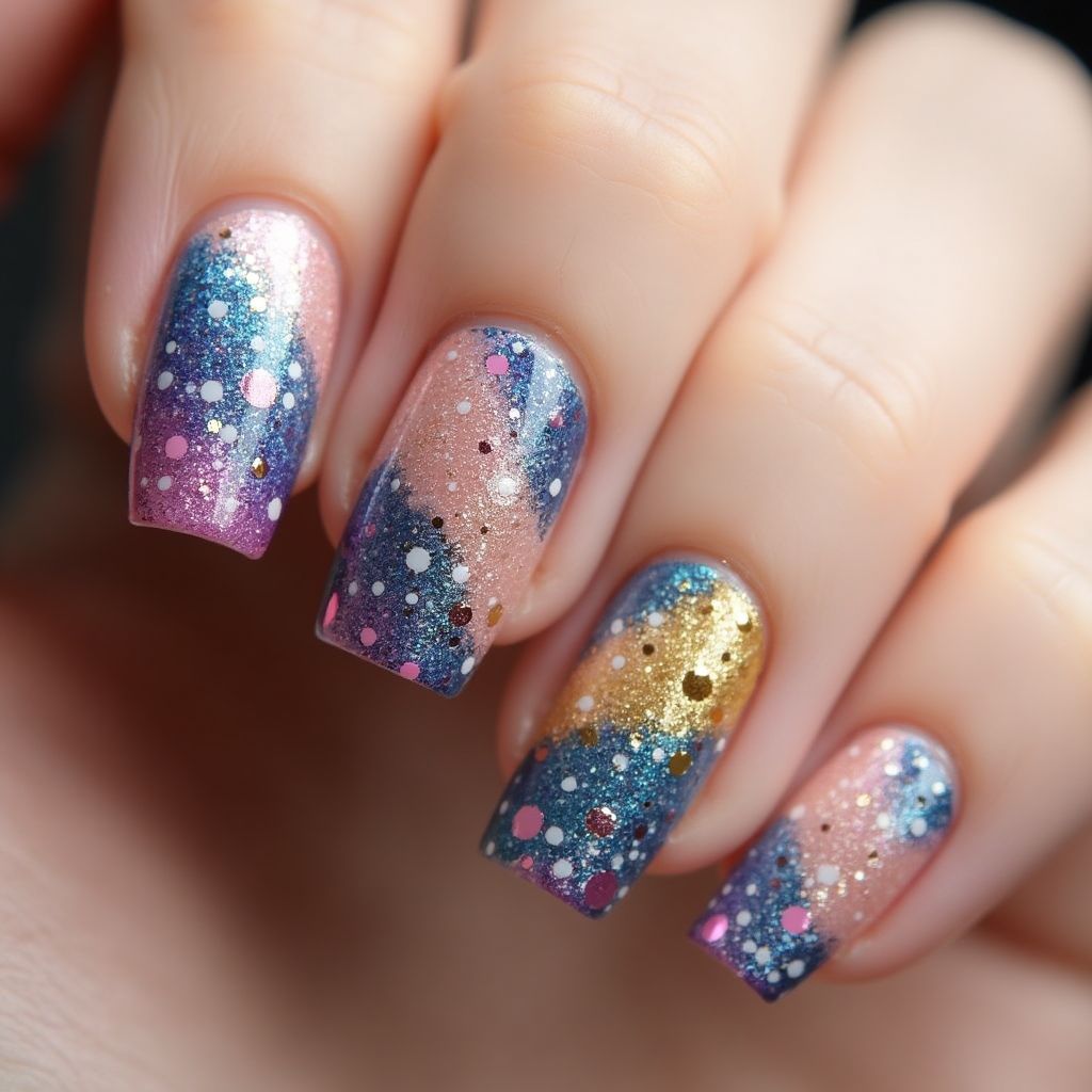 Specialty Powders Dotting Nail Design