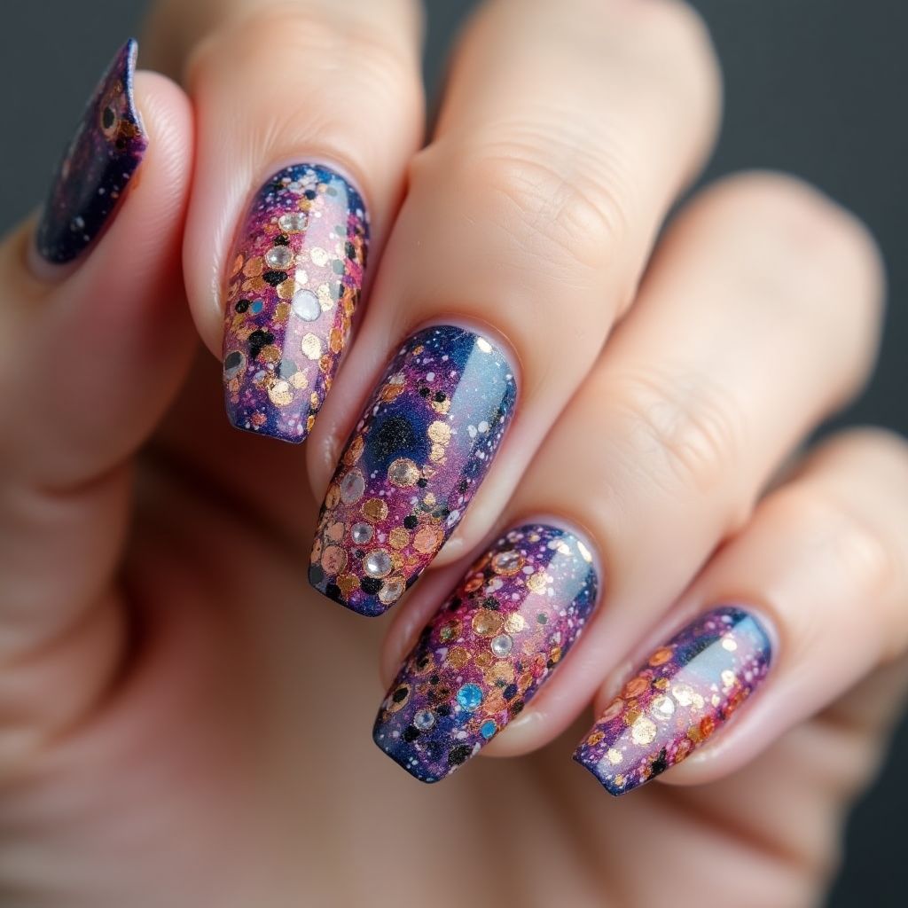 Acrylic colors Freehand art Nail Design