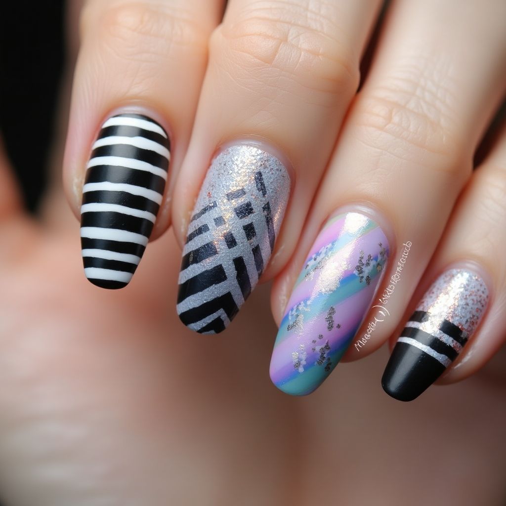 Skin Barriers Stripes And Lines Nail Design