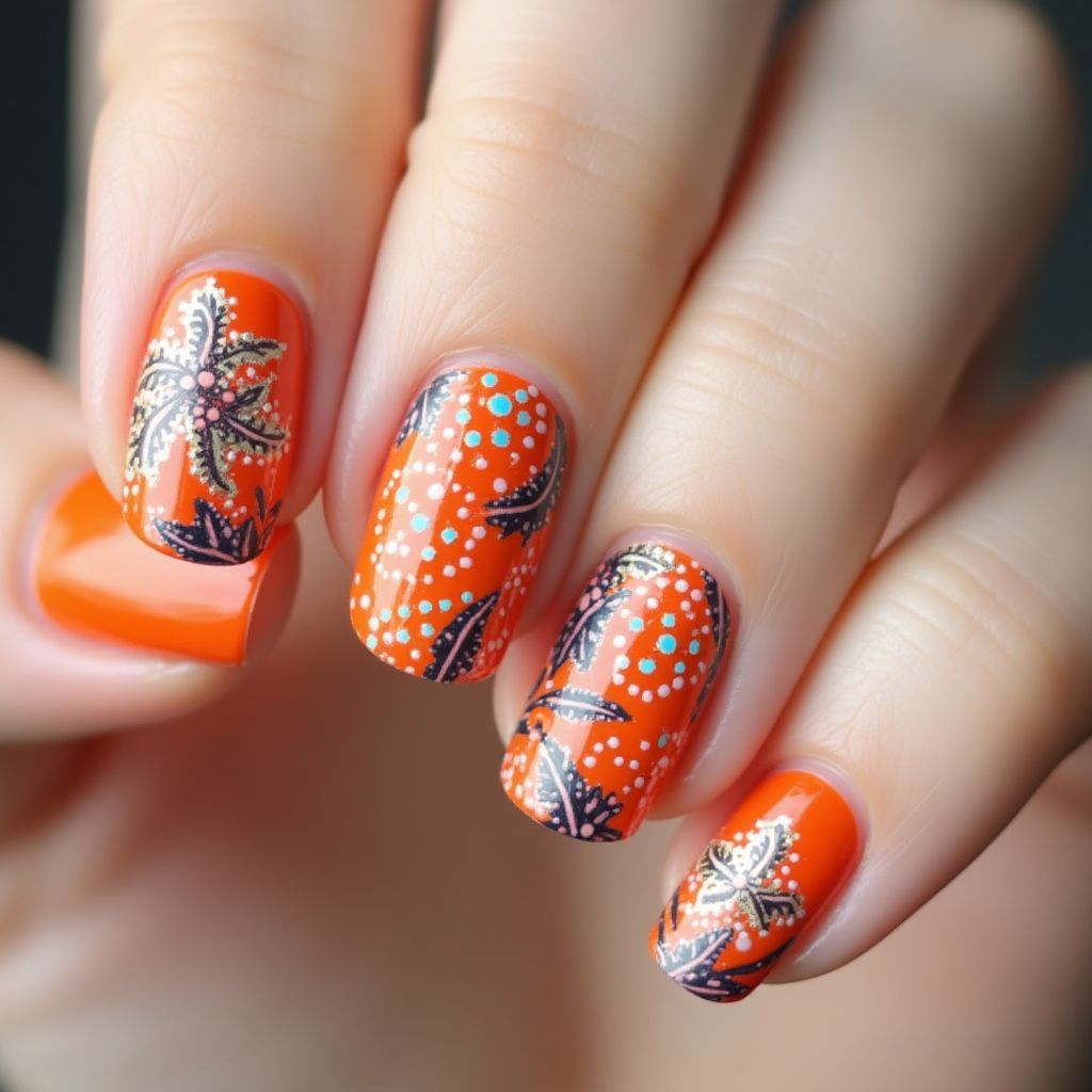 Orangewood sticks Dotting Nail Design