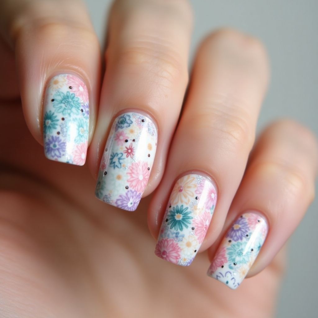 Gel Polish Dotting Nail Design