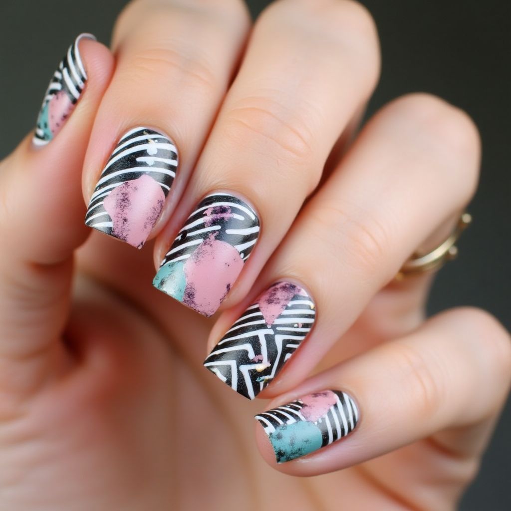 Toothpicks Stripes And Lines Nail Design