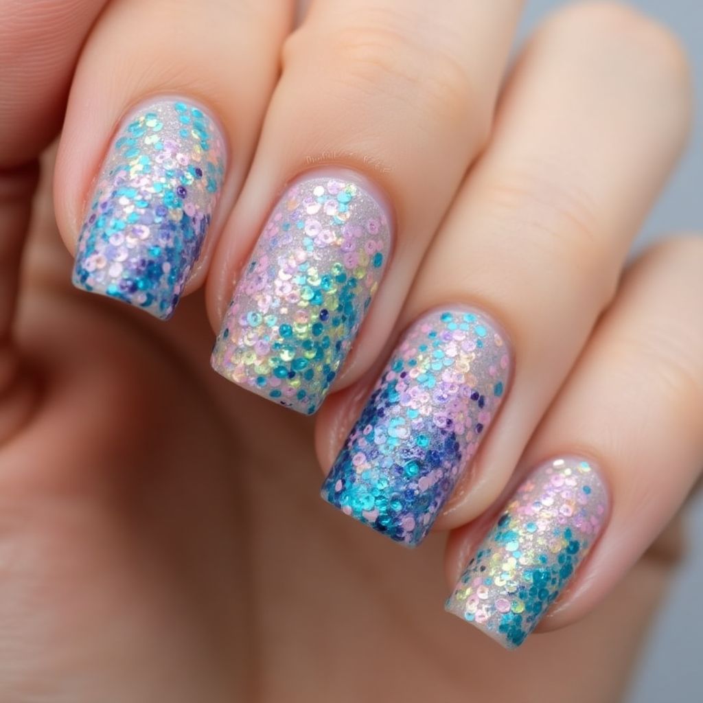 Sequins Dotting Nail Design