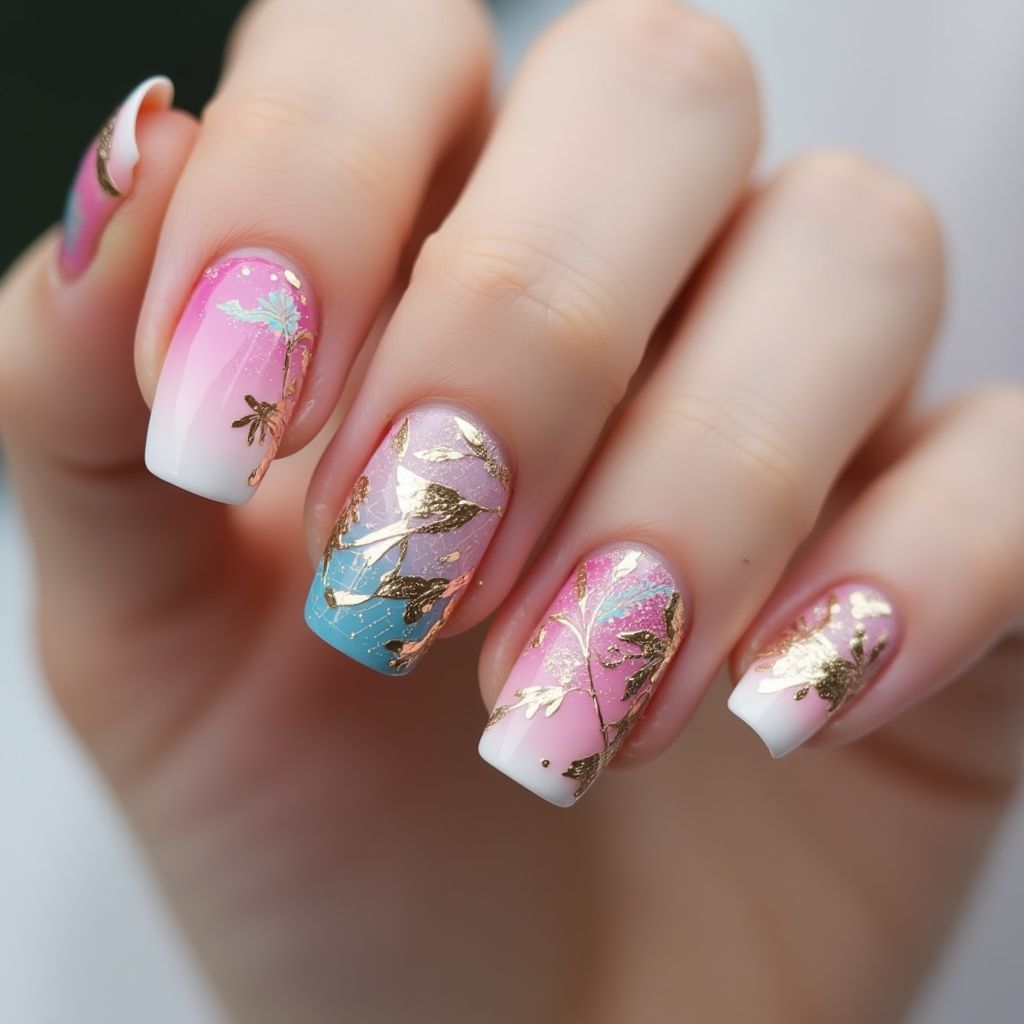 Builder Gel Freehand Art Nail Design