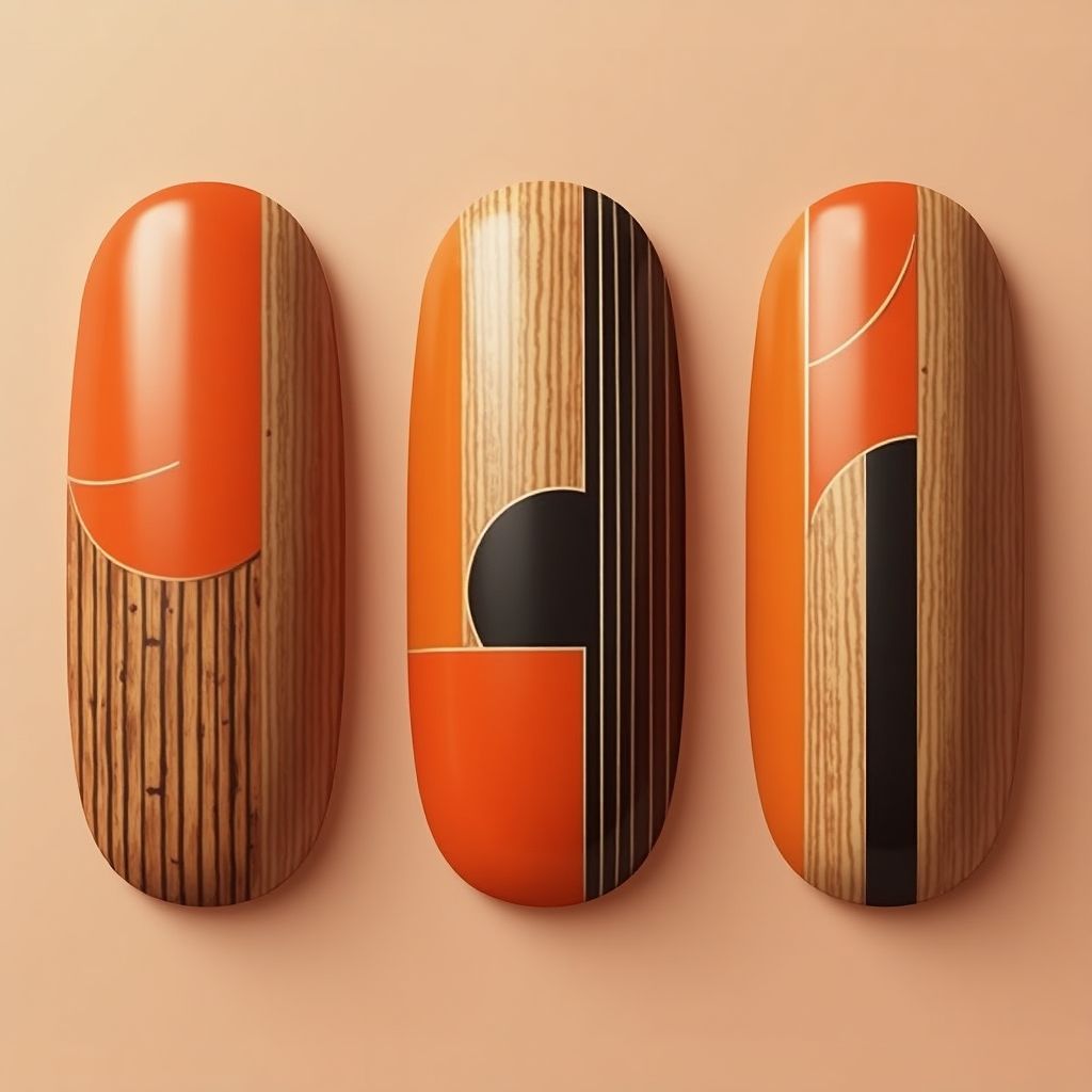 Orangewood Sticks Stripes And Lines Nail Design