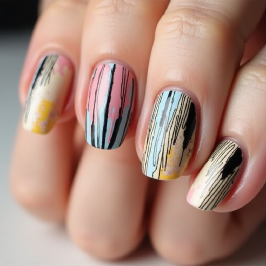 Toothpicks Stripes And Lines Nail Design
