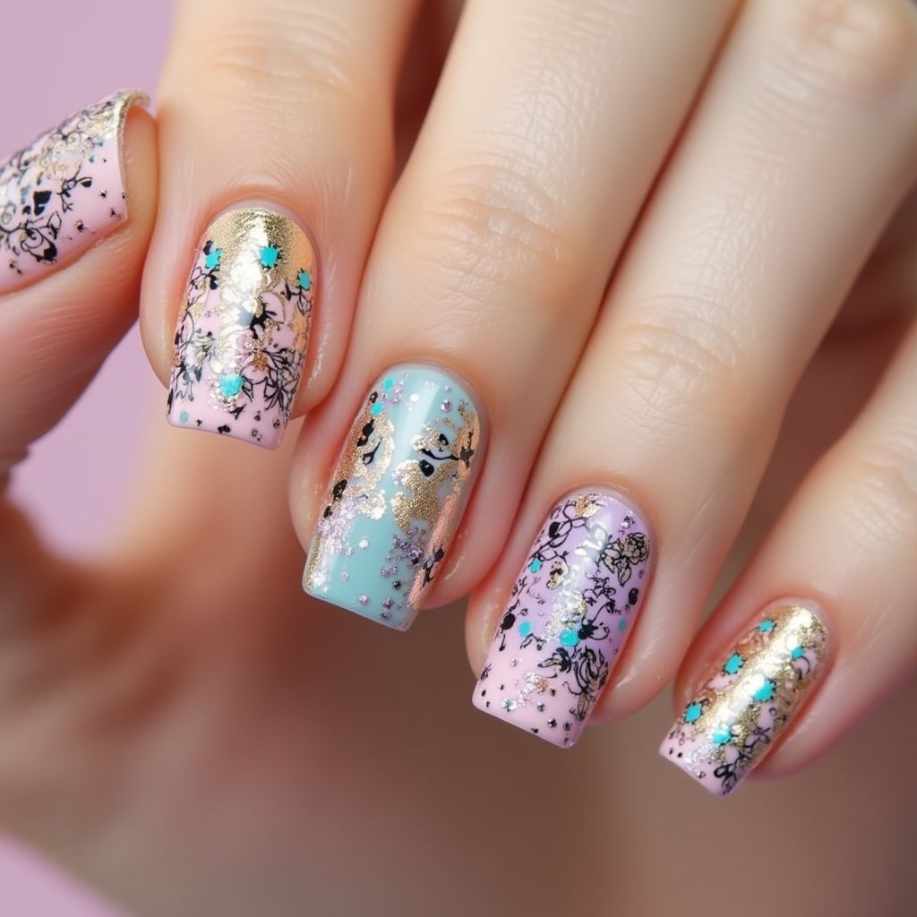 Toothpicks Dotting Nail Design