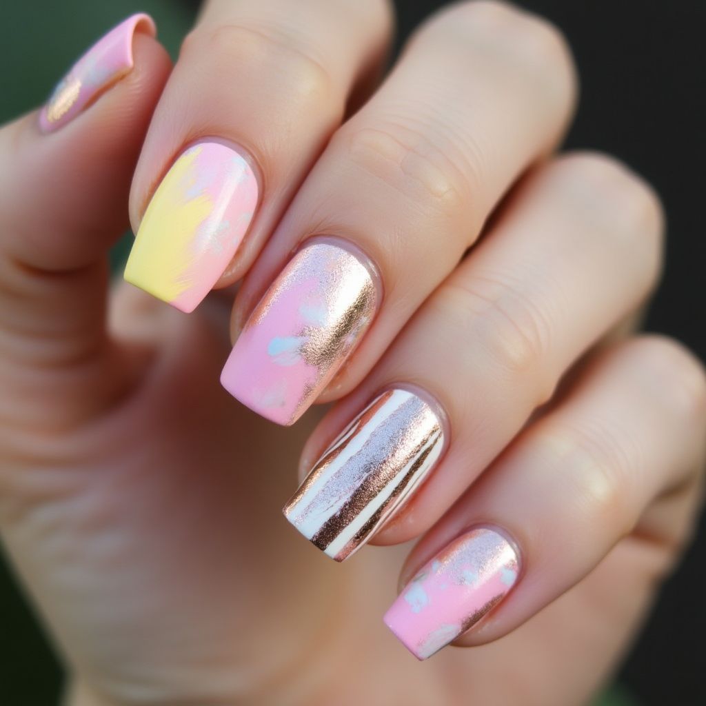 Nail Glue Stripes And Lines Nail Design