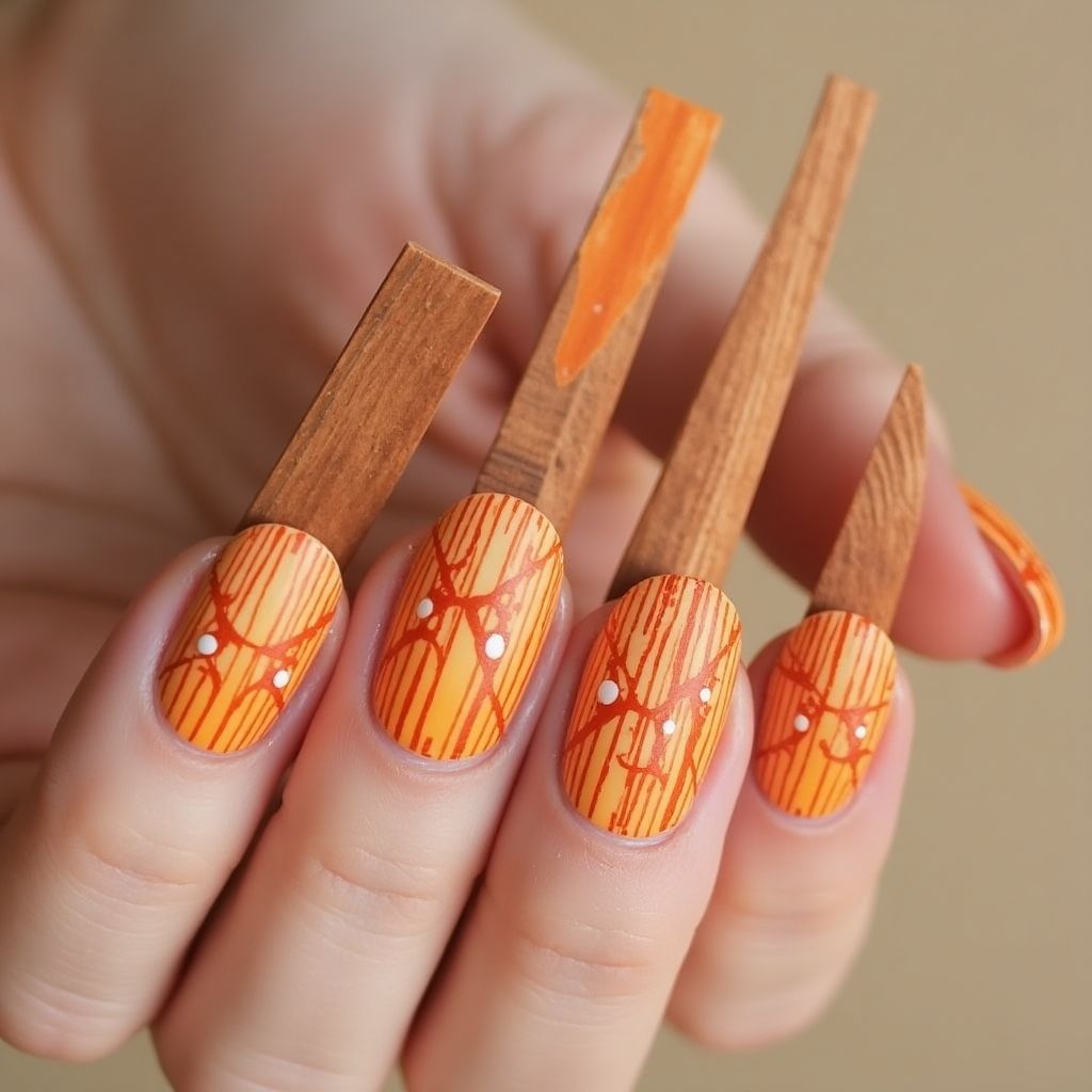 Orangewood sticks Stripes and lines Nail Design