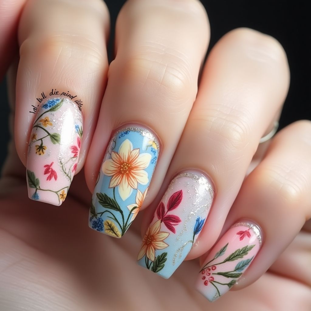 Nail Decals Freehand Art Nail Design