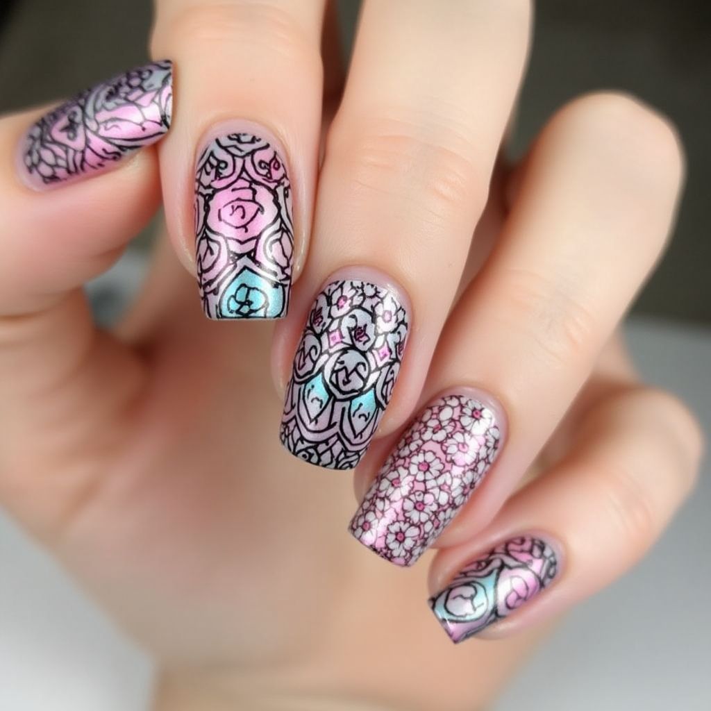 Stamping Plates Dotting Nail Design