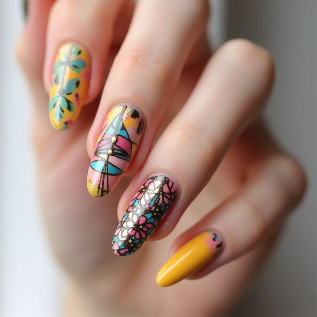 Wax Pencils Freehand Art Nail Design