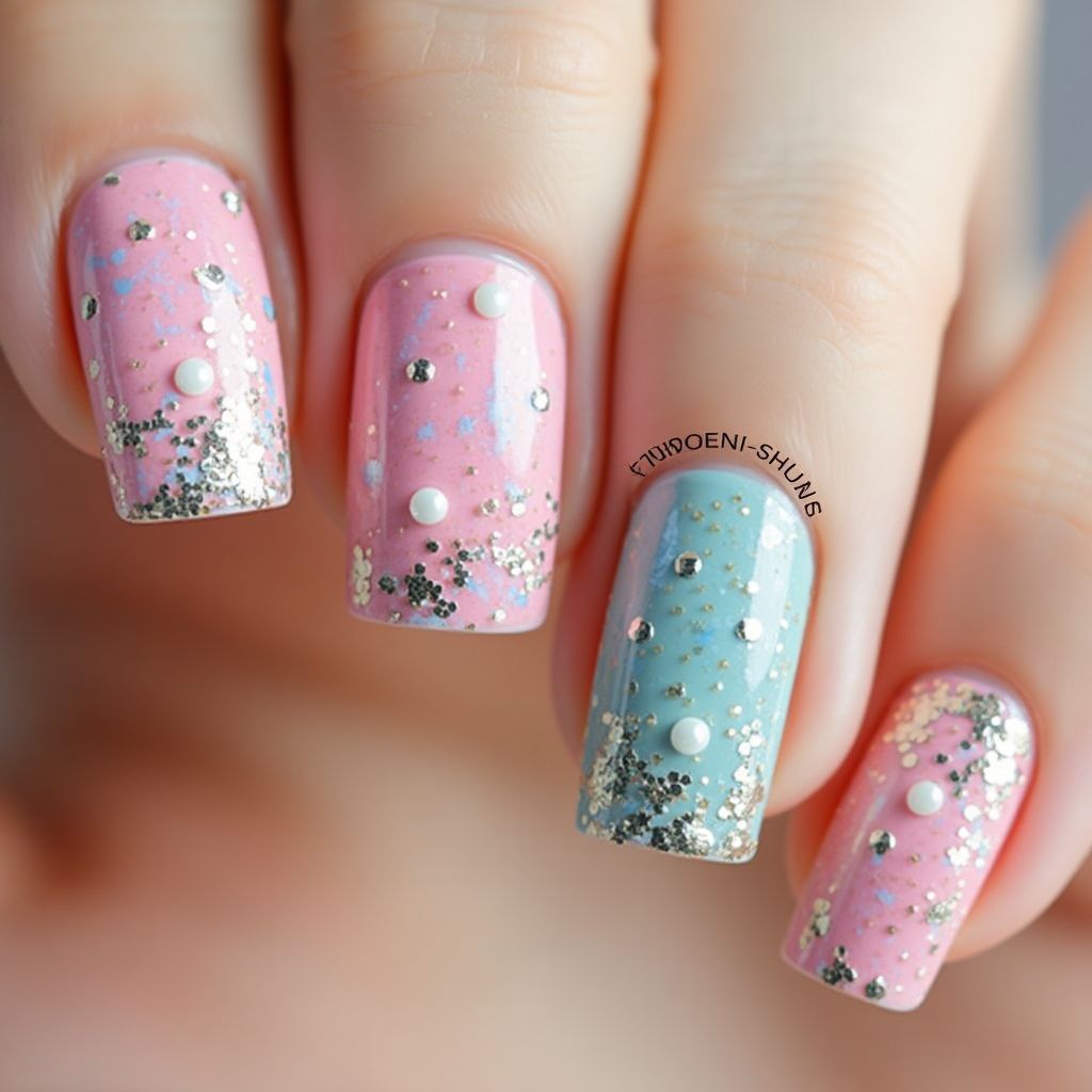 Nail Glue Dotting Nail Design