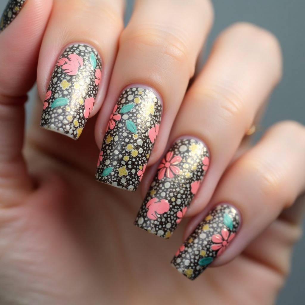 Nail Polish Freehand Art Nail Design
