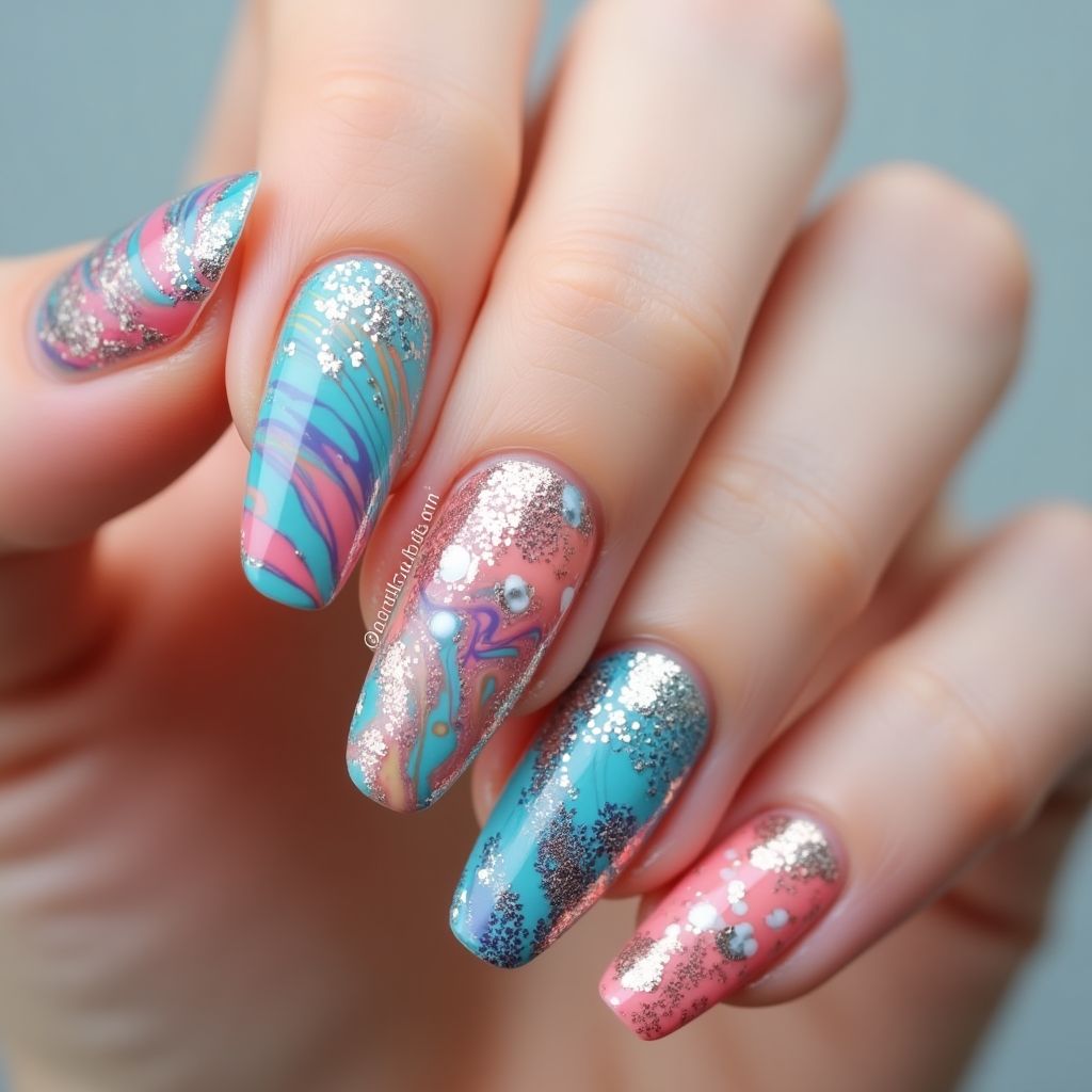 Dotting Tools Water Marbling Nail Design