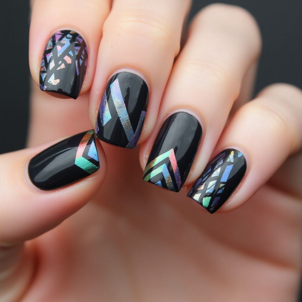 Magnetic Polish Stripes And Lines Nail Design