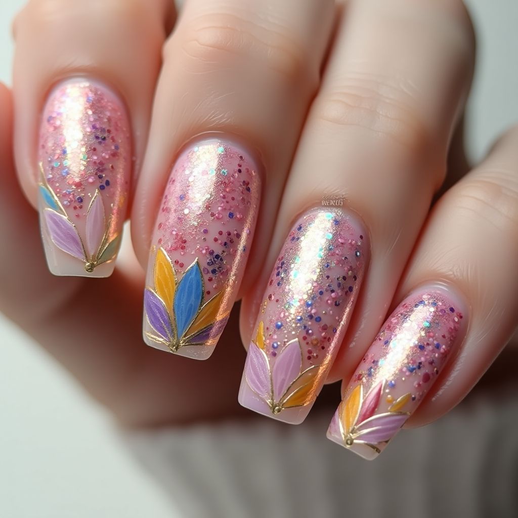Specialty Powders Dotting Nail Design