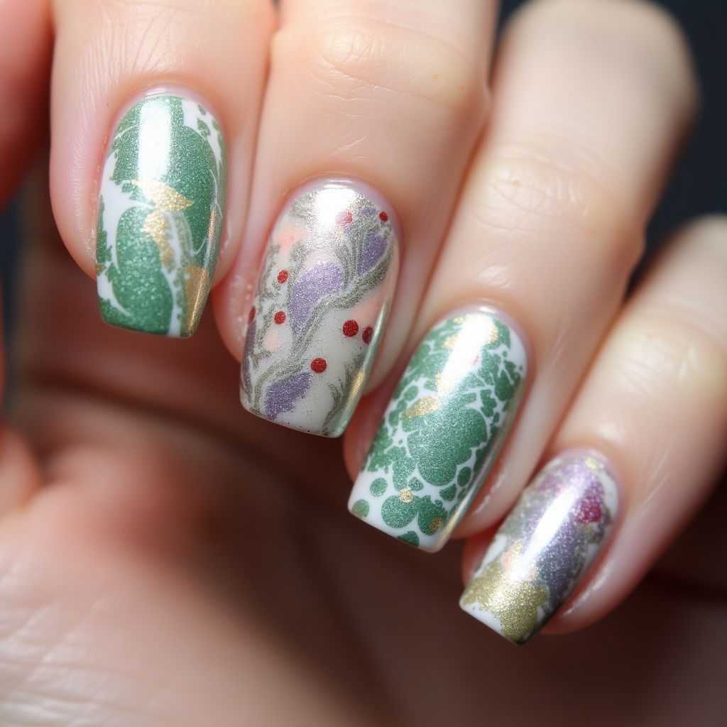 Nail Vinyls Water Marbling Nail Design