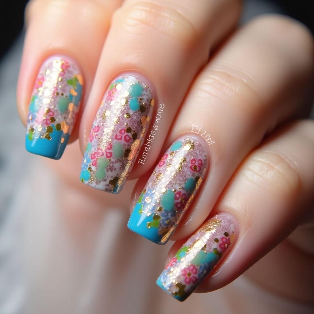 Nail Glue Dotting Nail Design