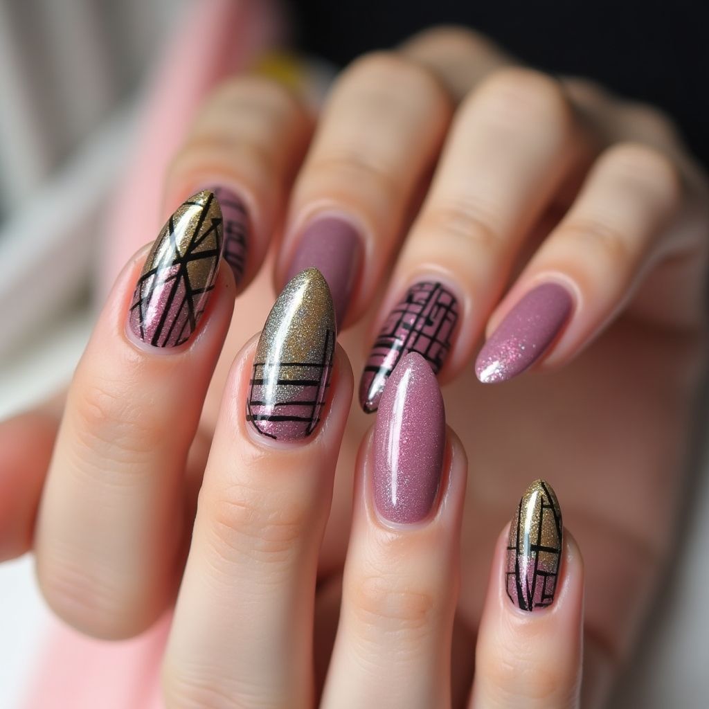 Base Coat Stripes And Lines Nail Design