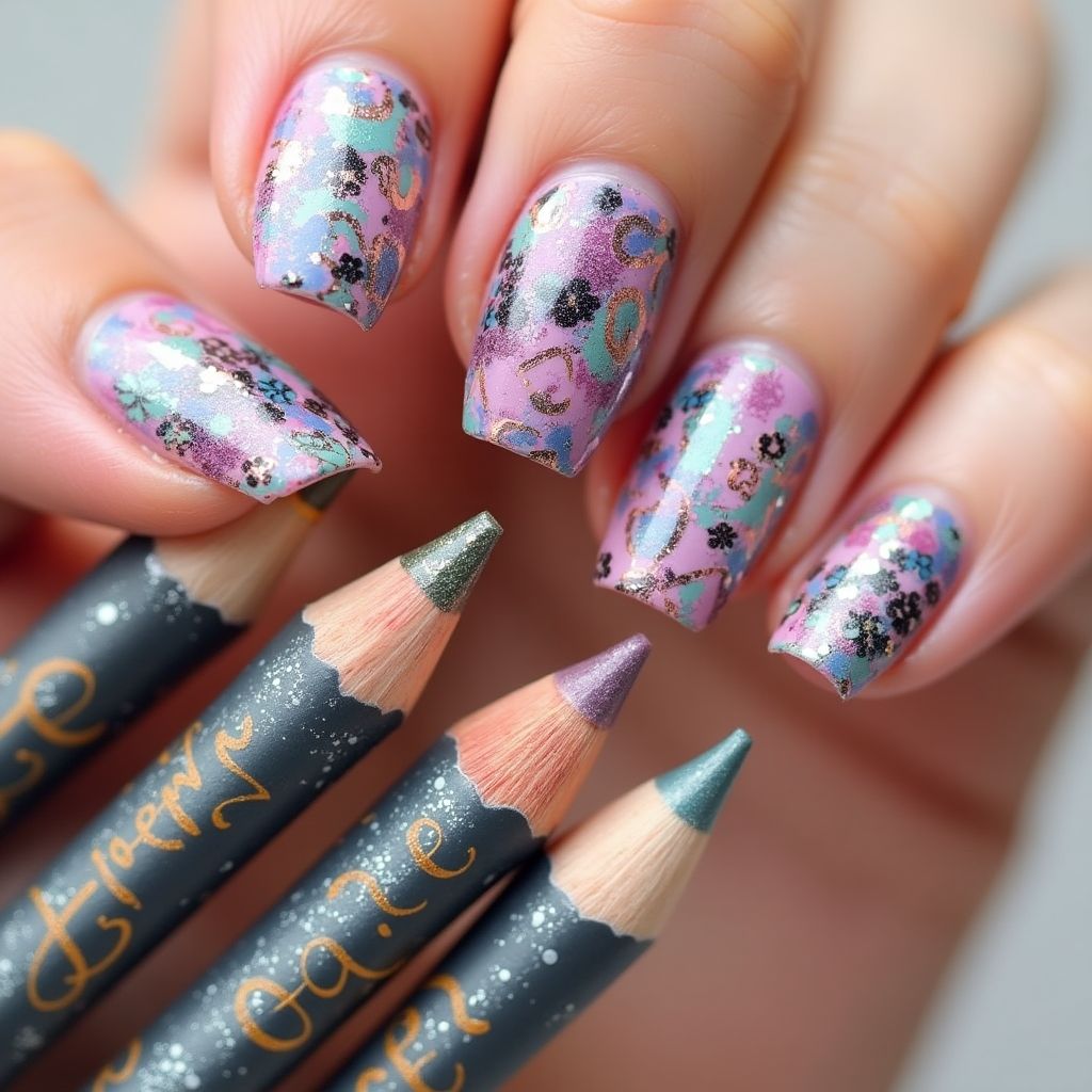 Wax Pencils Freehand Art Nail Design