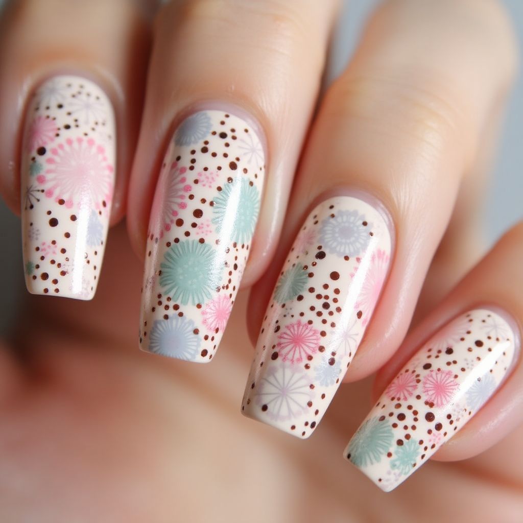 Top Coat Dotting Nail Design
