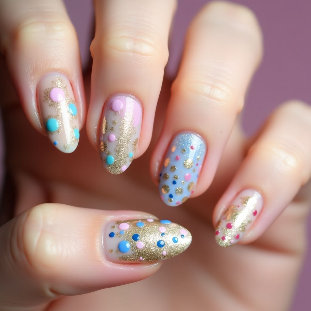 Nail Glue Dotting Nail Design
