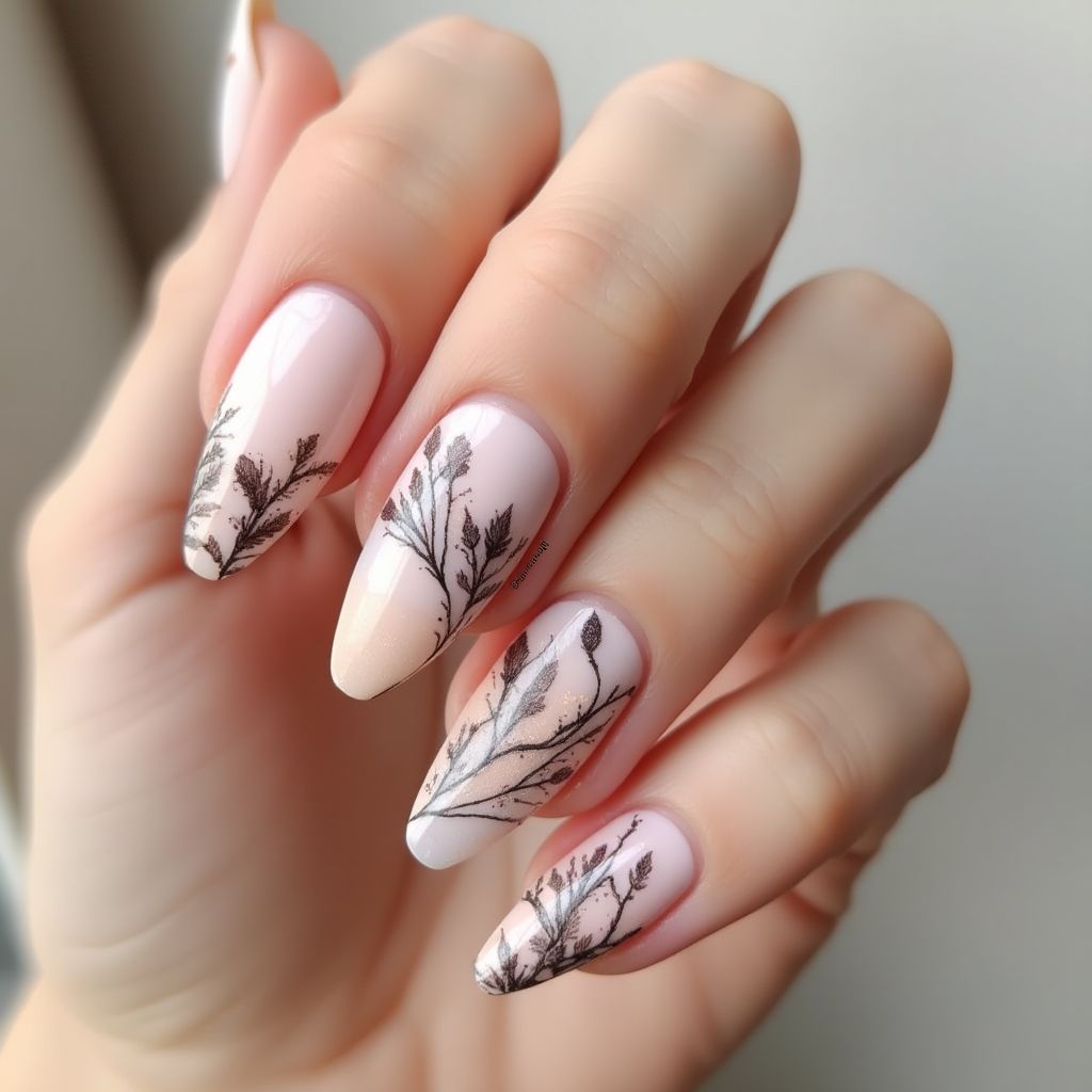 Skin Barriers Freehand Art Nail Design