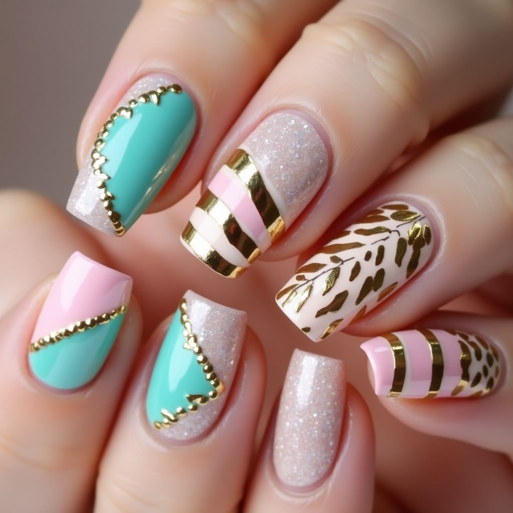3d Nail Decor Stripes And Lines Nail Design