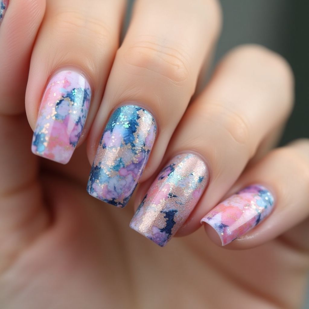 Top Coat Freehand Art Nail Design
