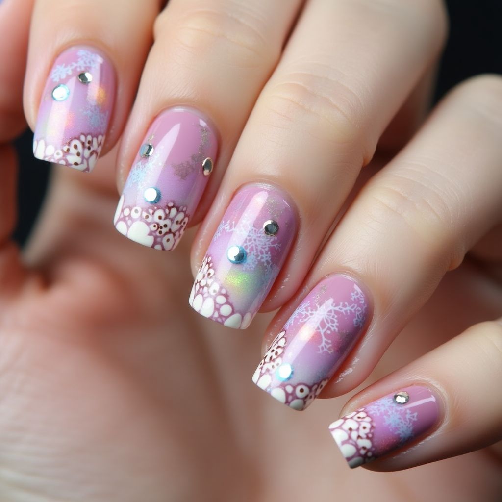 Builder Gel Dotting Nail Design
