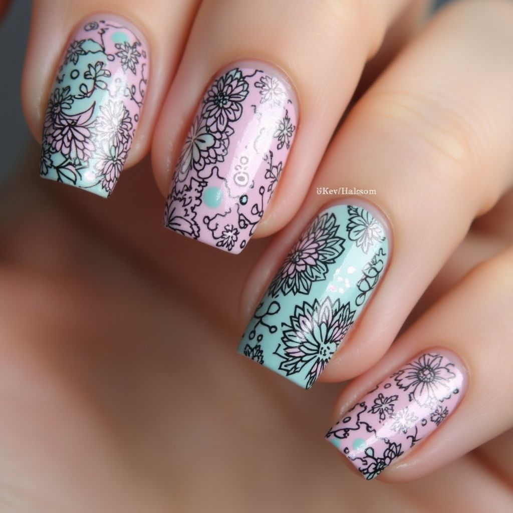 Stamping Plates Dotting Nail Design